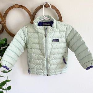 Mint & purple Patagonia down sweater jacket 18mo